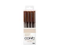 Copic Multiliner Set, Sepia, 4 Fineliner en varios grosores de trazo, rotuladores de dibujo con punta fina y tinta pigmentada resistente al agua