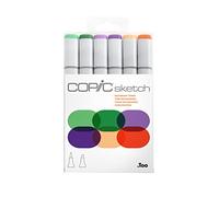 Copic Sketch Set «Tonos secundarios», 6 rotuladores dobles con punta mediana y punta de pincel