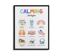 Coping Skill Poster Mental Health Canvas Wall Art Calming Strategies Painting for Therapy Office Decor Calming Corner Print(Unframed,12x18inch(30x45cm))