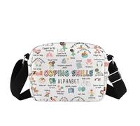 Coping Skills Gift Counselor Gift Coping Skills Alphabet Crossbody Bag para psicólogos, trabajadores sociales, terapeutas, Bolsa de habilidades de afrontamiento, Medium