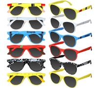 Copkim 12 gafas de regreso a la escuela a granel para el primer y último día de escuela, decoración de fiesta, gafas, lápiz, mármol, cuaderno, línea de fin de año, regalos de agradecimiento para