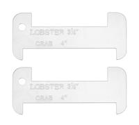 Copkim 2 herramientas de medición de langosta y cangrejo de aluminio para California, Maine, langosta duradera de 3-1/4 pulgadas y cangrejo de 4 pulgadas