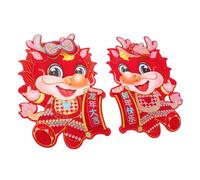 Coplas del Festival de Primavera, 2 uds. De calcomanías de pared, pegatina for puerta, polvo dorado, China Fu, decoraciones 3D, fiesta papel