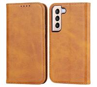 Copmob Funda Samsung Galaxy S22,Flip Billetera Funda de Cuero,[3 Ranuras][Función de Soporte][Cierre magnético],Carcasa Case Funda Libro para Samsung Galaxy S22 5G - Marrón Claro