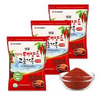 Copos de chile coreano picante, Polvo de chile, Apto para hacer kimchi, Sempio Gochugaru, 100% de origen vegetal, Sin gluten, Producto Coreano, Contiene 3 unidades de 1 Kg