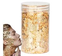 Copos de hojas doradas: hojas de aluminio de metal brillante, material de hoja brillante, estructura de artesanía en capas delgadas | Forma de partícula de mezcla simple para diseño de velas