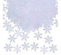 Copos de nieve decorativos de confeti grande, 30 mm, decoración navideña, decoración de Navidad, decoración de cumpleaños, copo de nieve, decoración de mesa, color blanco para escolarización, boda,