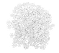 Copos de Nieve Navideños 200 Piezas de Rodajas de Madera de Copo de Nieve de 20 Mm, 25 Mm, 30 Mm, 35 Mm, Adornos de Copo de Nieve Blancos para Manualidades DIY, Decoración de