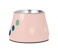 Copos de nieve y formas para mascotas, cuenco elevado de acero inoxidable elevado para gatos para amar a las mascotas, ralentizar la alimentación