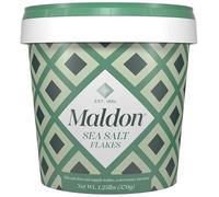 Maldon Copos de sal marina, copos de sal únicos en forma de pirámide, perfectos para una amplia gama de platos, cosechados a mano durante cuatro generaciones, envase de 570 g