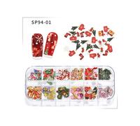 Copos de uñas navideños para decoración de uñas, pegatinas de uñas navideñas coloridas compatibles con la decoración de manicura