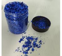 Copos dorados, copos de lámina dorada para resina, azul, rojo, morado, rosa, metálico para hacer joyas de resina, uñas, pintura, manualidades y limo (azul)