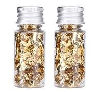 Copos Oro, 2Pcs Embotellado Papel De Aluminio Dorado Comestible Para Decorar Chocolate, Tartas, Cupcakes, Copos Dorados, Decoracion De Postres