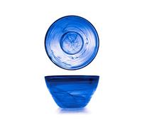 Coppa alabastro in pasta di vetro, 24 cm, blu cobalto