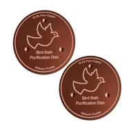 Copper Bird Bath Disc 2 Pieces - Copper Water Cleaner Purifier Disc | 99.99% Pure Coppers | 10cm Diameter | Thick | Triple-Point Support For All-Season Garden Backyard Fountain Hummingbird Birds