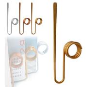 Copper Book Holder Ring, Bookmark Metal Thumb Book Page Holder, Finger Rings Bookmark Kit, Handmade Utility Metal Books Page Opener Clip for Reading (Gold)