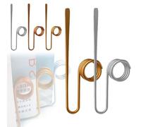 Copper Book Holder Ring, Bookmark Metal Thumb Book Page Holder, Finger Rings Bookmark Kit, Handmade Utility Metal Books Page Opener Clip for Reading (Gold+Silver)