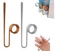 Copper Book Holder Ring,Metal Thumb Ring Bookmark Clip Book,Book Holder Ring Bookmark Copper,Handmade Utility Metal Books Page Opener Clip, for Book Lovers Reading Women,Men (Copper + Silver)