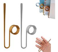 Copper Book Holder Ring,Metal Thumb Ring Bookmark Clip Book,Book Holder Ring Bookmark Copper,Handmade Utility Metal Books Page Opener Clip, for Book Lovers Reading Women,Men (Gold + Silver)