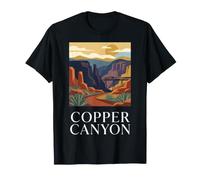 Copper Canyon México Vintage Retro Railway Travel Art Camiseta