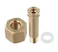 Copper CGA-320 - Tuerca de entrada reguladora y kit de montaje con arandela, conector de válvula reductora de presión NPT 1/4 para sistemas de gas, color dorado