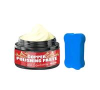 Copper Cleaner - 40ml Paste, Tarnish Remover, Polishing Repair | Brass Instrument Care, Jewelry Shine, Watch Ring Car Parts For Trumpet, Trombone, Saxophone, Gentle Formula, Sponge Included