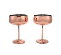 Copper Coupe Champagne Glasses Set of 2 Stainless Steel Vintage Martini Cocktail Glass Wine Goblet