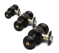 Copper Creek CK2040BC-3 Colonial - Pomos de puerta (3 unidades), color negro