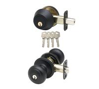Copper Creek CKDB141BC Colonial Door Knob Keyed Alike with Deadbolt Combination Black