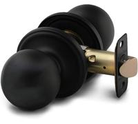 Copper Creek Passage Interior Door Knob - ANSI Grade-3 Certified, Modern Heavy Duty Handle, Easy Install and Reversible for Bedroom, Bathroom & Closets - Matte Black (1 Pack)