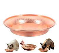 Copper Dog Bowl, Non Slip Wide Opening Cat Food Water Dish