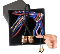 Copper Finger Yo-Yo Fidget Toy - Metal Bead Hand Spinner Stress Relief Tool with 4 Colored Ropes | Adult Sensory Training Toy For Focus Hand Exercise Use | Portable Creative Fidget Gadget