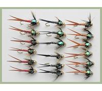 Copper Johns, ninfas Goldhead paquete de 18, tres colores, mixtos 10/12 moscas de pesca