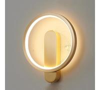 Copper LED Wall Light Round Wall Mount Lamp Indoor Atmosphere Wall Sconce, 3000K/4000K/6000K Adjustable, 11W Brass Ring Shape Home Decor Lighting Fixture For Bedroom Bedsid
