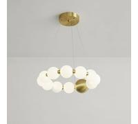 Copper Milk White Globe Round Hanging Light 1 Ring LED Gold Mid Century Chandelier - Ceiling Pendant Light,Pendant Ceiling Light