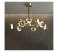 Copper Molecular Lighting Home Decor Living Room Bedroom Nordic Luxury Wristband Crack Lamps LED Chandelier (Warm White 12lightD80cm)