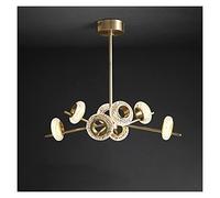 Copper Molecular Lighting Home Decor Living Room Bedroom Nordic Luxury Wristband Crack Lamps LED Chandelier (Warm White 8lightD65cm)