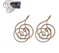 Copper Palm Ring Reiki Spiral Hand Rings for Meditation Energy Adjustable Handmade Chakra Rings for Crystal Work Manifestation and Chakra Balancing, Meditation Gift (2PCS)