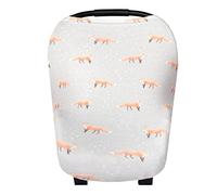 Copper Pearl Asiento de coche de bebé cubierta de copas y de enfermería cubierta Multi-Uso elástico 5 en 1 regalo gris con los zorros "Swift"