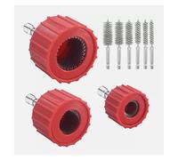 Copper Pipe Cleaner Set for Power Drill | Kit de cepillo de limpieza de tubo hexagonal de 1/4 pulgadas con bloqueo interno - Prepares 1/2-1" Pipes & Fittings for Soldering (3/6/9 Piece Options)(9PCS)