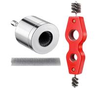 Copper Pipe Cleaner Tool with Pipe Cleaning Brush, Tube Brush for Copper Pipe Maintenance, 15 and 22 mm Pipe Deburring Tool, Pipe Cleaner Brush Compatible with Electric Power Drill Bit