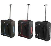 Copper Top - EZ - Maleta de mano con ruedas pequeña Eazy Jet, Ryanair para cabina aprobada por todas las aerolíneas (50 cm x 35 cm x 20 cm), azul y negro, S, Maletín con carrito de cabina
