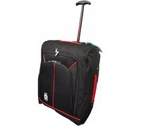 Copper Top - EZ - Maleta de mano con ruedas pequeña Eazy Jet, Ryanair para cabina aprobada por todas las aerolíneas (50 cm x 35 cm x 20 cm), rojo y negro, 50 cm x 35 cm x 20 cm, Maletín con carrito de