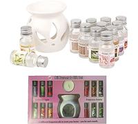 Copper Top - Set de regalo para quemadores de aceite con 12 aceites de fragancia y difusor de aceite para el hogar