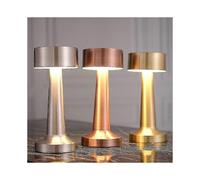 (Copper) Vintage Bar Table Lamp Portable Battery Led Night Warm Lights Rechargeable Lamp/YY