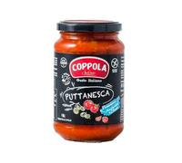 Coppola Sugo Puttanesca, Salsa de tomates con aceitunas, alcaparras y anchoas - Sin azúcar añadida 350g (Caja de 6)