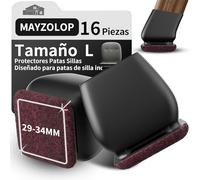 Copri gambe inclinate per sedia con feltro, in Gomma, feltrini, per pavimenti in Legno Duro, Nero, diametro 25-31 mm, 16 Noise