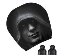 Copri Poggiatesta per Auto | Protezione Capo Poggiatesta Stile Scuro - Rivestimento Auto Interno con Motivo Figure Misteriose - per Autovetture SUV e Berline Guida Halloween per Pendolari e Viaggiator