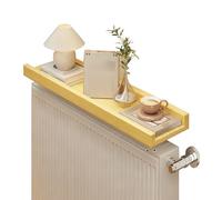 Copri Termosifone in Legno Mensola Adesiva Resistente per Soggiorno e Camera da Letto Design Elegante e Antideformante Giallo 120x12cm/47x4.7in