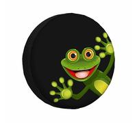 Copriruota di scorta a Forma di Rana Verde Allegra, con grandi occhi Rossi e Felice, Resistente Alle Intemperie, universale, per Camper, roulotte e viaggi (17 pollici)